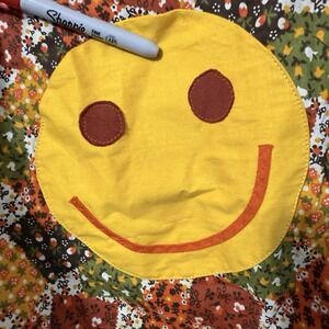 Vintage Handmade Patchwork Flower Vest Apron Shirt One Of A Kind Boho Hippie 60s